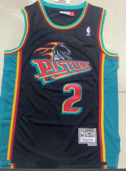 Maillot de Basket #2 Cunningham Pistons M&N Noir